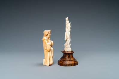 Two ivory figures: a kneeling Saint Joseph, Spain, 17th C. and Saint George with the dragon, 19/20th C.