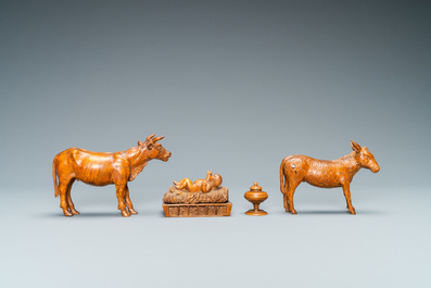 Een houten groep met 'De aanbidding der koningen', Ital&euml;, 18e eeuw