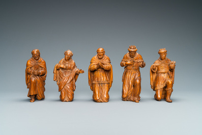 Een houten groep met 'De aanbidding der koningen', Ital&euml;, 18e eeuw