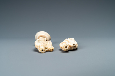 Two ivory figures of a Madonna with child, Dieppe, France, 18th C.