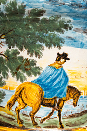 Een polychrome dekselurne, Castelli, Itali&euml;, 18e eeuw