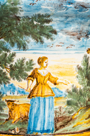 Een polychrome dekselurne, Castelli, Itali&euml;, 18e eeuw