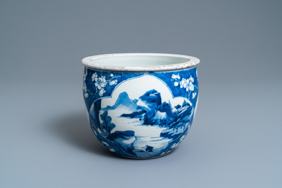 A Chinese blue and white jardini&egrave;re, Kangxi