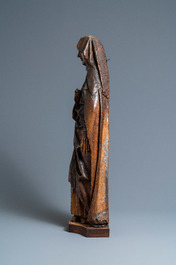 A large oak figure of a Golgotha Madonna, 15th C.