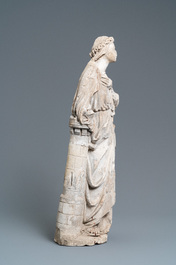 A limestone figure of Saint Barbara, 16th C.