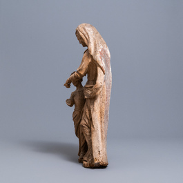 A large limewood group depicting Saint Anne teaching the Virgin Mary, late 16th C.
