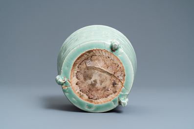 A Chinese Longquan celadon tripod censer, Ming