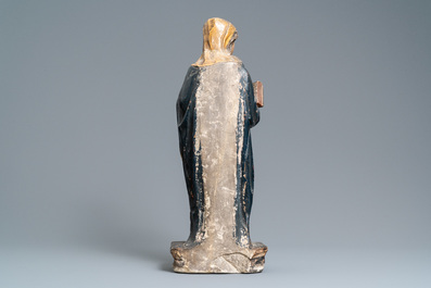 Een polychrome stenen figuur van Sint Appolonia van Alexandri&euml;, ca. 1540