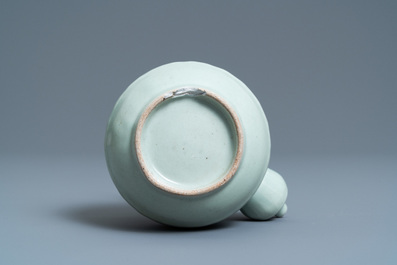 A Chinese monochrome celadon-glazed kendi, 19th C.