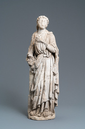 A limestone figure of Saint Barbara, 16th C.