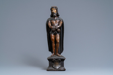 Een gepolychromeerde houten 'Ecce Homo' figuur, Duitsland, 16e eeuw