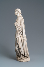A limestone figure of Saint Barbara, 16th C.