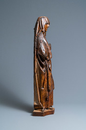 A large oak figure of a Golgotha Madonna, 15th C.