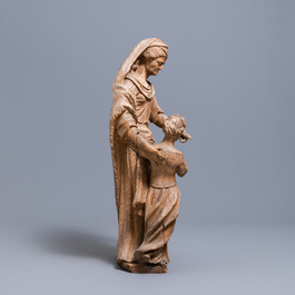 A large limewood group depicting Saint Anne teaching the Virgin Mary, late 16th C.