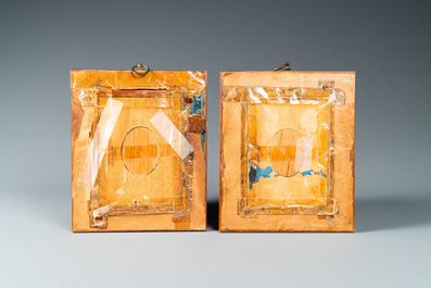 A pair of Mughal miniature portraits on ivory, India, 18/19th C.