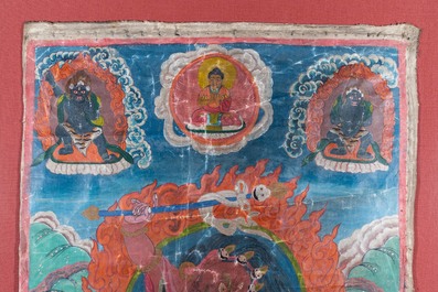 Een 'Hayagriva' thangka, Tibet, 19e eeuw