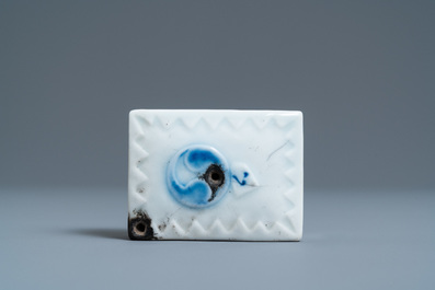 A Korean blue and white water dropper, Joseon, 19th C.