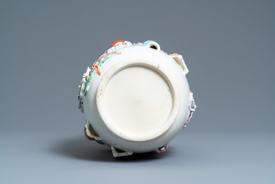 A Chinese famille rose vase with applied 'antiquities' design, Yongzheng