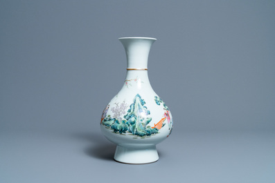 A Chinese famille rose 'playing boys' vase, Qianlong mark, Republic
