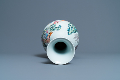 A Chinese famille rose 'playing boys' vase, Qianlong mark, Republic