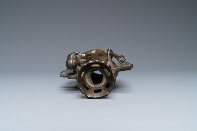 A bronze Madonna with child luster ornament, Flanders, 16th C.