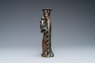 A bronze Madonna with child luster ornament, Flanders, 16th C.