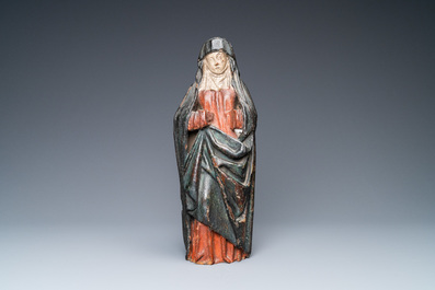Une statue de la Vierge de Calvaire en ch&ecirc;ne sculpt&eacute; et polychrom&eacute;, vers 1500