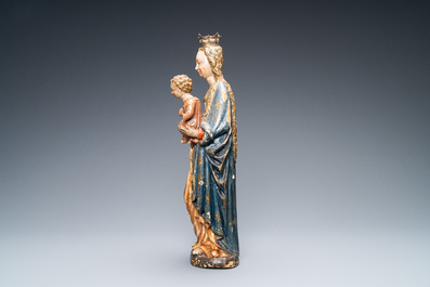 A polychromed and gilded walnut figure of a Madonna with child, so called 'Poup&eacute;e de Malines', 1st half 16th. C.