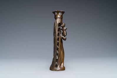 A bronze Madonna with child luster ornament, Flanders, 16th C.