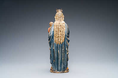 A polychromed and gilded walnut figure of a Madonna with child, so called 'Poup&eacute;e de Malines', 1st half 16th. C.