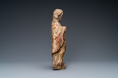A polychromed wooden figure of an evangelist, 16th C.