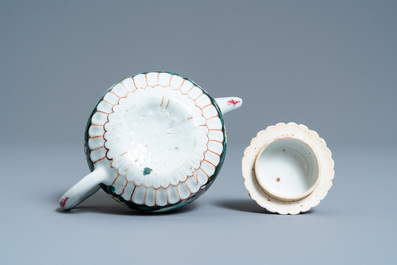 A Chinese famille rose teapot on stand, Yongzheng