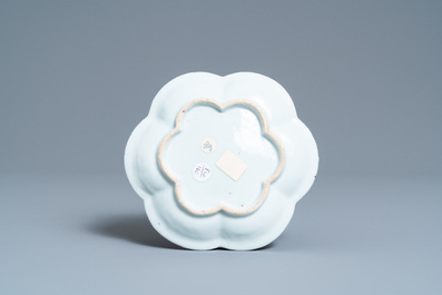 A Chinese famille rose teapot on stand, Yongzheng
