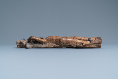 Une statue de Saint S&eacute;bastien en ch&ecirc;ne sculpt&eacute;, vers 1500