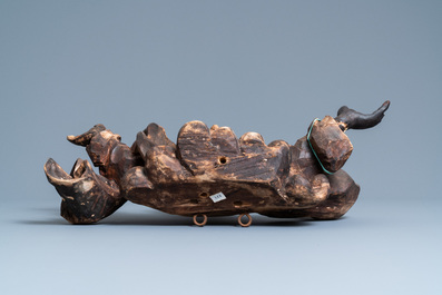 Een houten figuur van God de Vader op een wolk, 17e eeuw