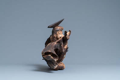 Een houten figuur van God de Vader op een wolk, 17e eeuw