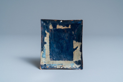 Een email plaquette met de Heilige Maagd en inscriptie 'Mater Dei', Limoges, Frankrijk, 1e helft 18e eeuw