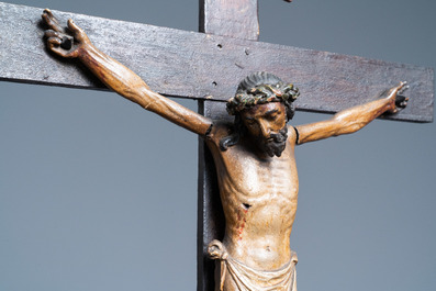 A polychromed wooden crucifixion group, Northern Italy, 16th C.
