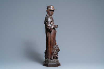 Une statue de Saint J&eacute;r&ocirc;me en ch&ecirc;ne sculpt&eacute;, 16&egrave;me