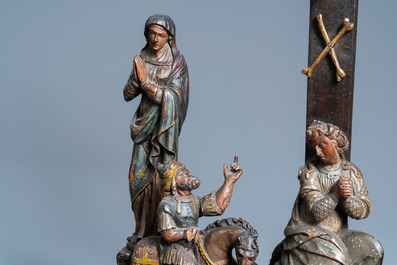 A polychromed wooden crucifixion group, Northern Italy, 16th C.
