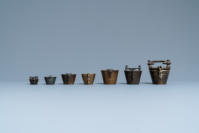 Zeven bronzen pijlgewichten, Frankrijk en/of Duitsland, 18/19e eeuw