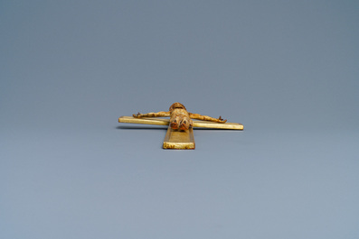 An Indo-Portuguese ivory figure of Christ on a later crucifix, probably Goa, 17th C.