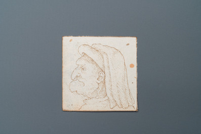 Ecole italienne, d'apr&egrave;s Leonardo da Vinci, plume et encre brune sur papier, fin du 19&egrave;me: Dix caricatures
