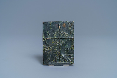 An Italian bronze plaque with a profile bust of Christ, probably Rome, early 16th C.