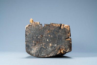 Une statue de Jean N&eacute;pomuc&egrave;ne en bois polychrom&eacute;, probablement Allemagne, 17/18&egrave;me