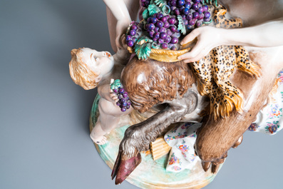 A large 'Bacchus' group, Meissen-style porcelain, late 19th C.