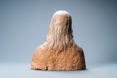 Italian school, surrounding or follower of Agnolo di Polo de&rsquo; Vetri (1470 - 1528), a terracotta bust, 16th C.: The young Christ or Cristo Giovinetto