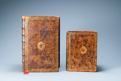 Four trompe-l'oeil storage boxes made from old book covers, France, 20th C.