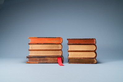 Four trompe-l'oeil storage boxes made from old book covers, France, 20th C.