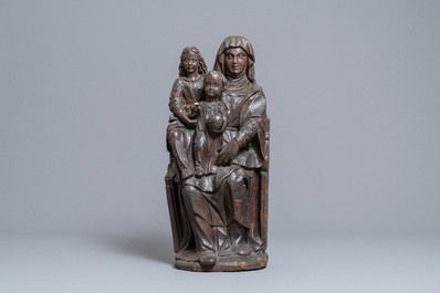 An oak Saint Anne Trinity group, ca. 1540